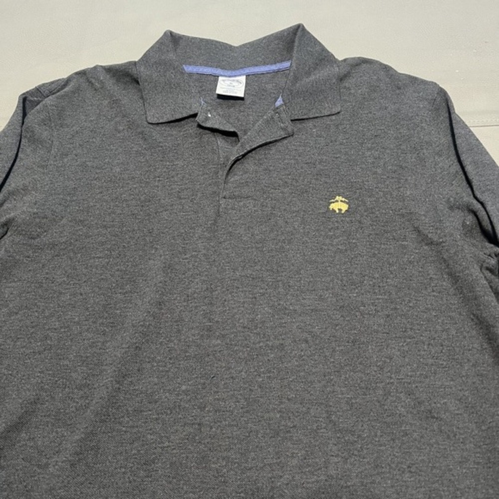 Brooks Brothers Men Slim‎ Fit Performance Polo Shirt Gray Golden Fleece-XL-2204